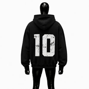 Sudadera con capucha negra con cremallera completa, de algodón grueso de primera calidad, estilo oversize, unisex, en oferta - Product Image 2