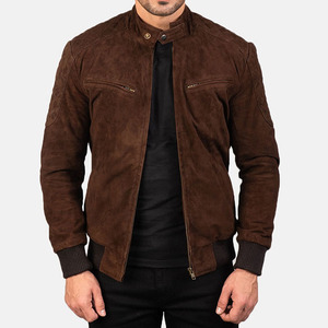 Best Design Cow <b>Suede</b> Leather <b>Jacket</b> For <b>Men</b> Customized High Quality Zipper Up Closure Side Pockets Fashionable <b>Jacket</b> <b>Men</b> - Product Image 1