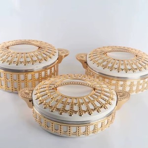 Ensemble de 3 casseroles isothermes modernes en acier inoxydable, récipients pour garder les aliments au chaud, anti-fuites, pour servir des aliments chauds - Product Image 1