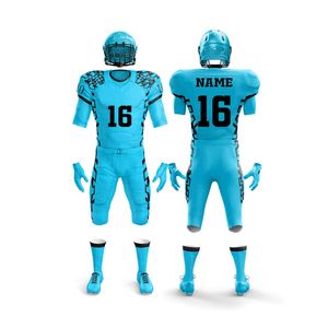 Ensemble de maillot et pantalon de football américain personnalisé, respirant, à séchage rapide, à manches courtes, avec taille élastique, pour tailles adultes, OEM - Product Image 6