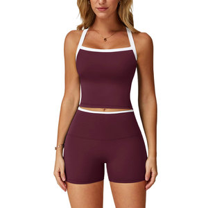 New Standard Women's 2 Piece <b>Sets</b> Ultra Lightweight Flexible Material Tight Fitting Short Top Casual Fitness Wear Women's <b>Sets</b> - Product Image 5