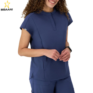 เสื้อสครับสำหรับผู้หญิง คอจีน ผ้าซับเหงื่อ ยืดหยุ่นได้ - Product Image 6