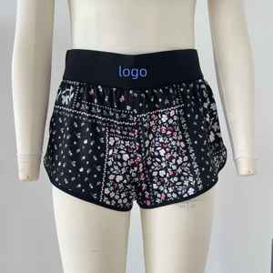 Women Floral <b>Patchwork</b> Shorts Mid Waist Elastic Breathable Casual With Pockets Printed Knitted Spandex Polyester - Product Image 5