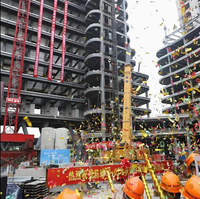 Bâtiment métallique à plusieurs étages, structure d'hôtel préfabriquée en acier avec installation sur site et services après-vente