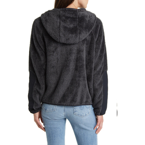 Chaqueta de forro polar Sherpa para mujer, cuello alto, cremallera completa, abrigo de invierno estilo Teddy, informal, para exteriores, bordado personalizado, venta al por mayor - Product Image 4