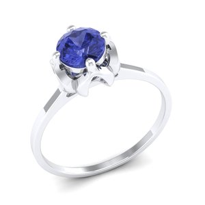 แหวนเพชรแทนซาไนต์ทรงกลม 14K ทองคำแท้ น้ำหนัก 0.84 กะรัต REYES ลดราคาพิเศษ สำหรับผู้หญิง แหวนหมั้น แหวนแต่งงาน ของขวัญสุดหรู - Product Image 1