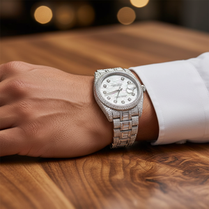 Reloj Moissanite Totalmente Cubierto de Diamantes para Hombre, Reloj de Lujo Estilo Diamante, Tono Plateado, Estilo Hip Hop, Brazalete Personalizado, Regalo - Product Image 6