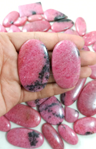 Cabochons en rhodonite rose naturelle, pierres précieuses en vrac pour la fabrication de bijoux en argent/laiton et d'objets artisanaux en cristal, disponibles dans toutes les tailles - Product Image 5