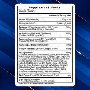 פרטי תווית צמחים תוספי תזונה resveratrol nad קפסולות עם ויטמין ויטמין b3 חומצה היאלורונית קולגן ויטמין b3 - Product Image 2