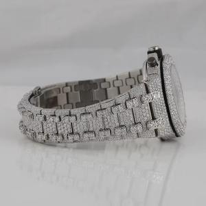 Montre de luxe pour homme sertie de diamants, avec boîtier en acier et diamants moissanite taille ronde, collection Hip Hop, mouvement japonais - Product Image 5