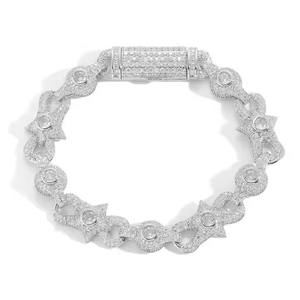 Bracelet de luxe en moissanite de qualité supérieure, style hip-hop, chaîne cubaine sertie de diamants, idéal pour mariage, fête, anniversaire - Product Image 1