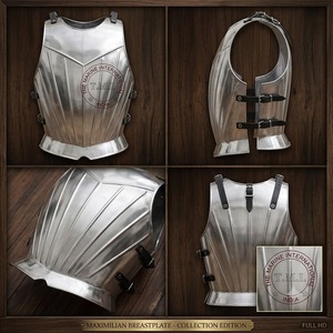 Medieval Gothic Steel Breastplate Armor Jacket Handmade Hammering Silver Finish Collectible Art Sculpture Solid Color Iron - Product Image 2