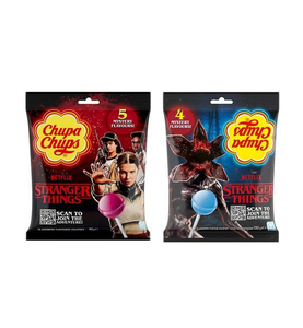 Auténticos piruletas Chupaa Chupss STRANGER THINGS de 5 sabores, bolsa para compartir de 120 g, empaquetadas en cajas de 24 unidades para pedidos al por mayor B2B. - Product Image 6