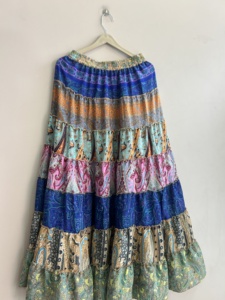 Wholesale Lot Of Flared Frill Round Skartered <b>skirt</b> For Women Silk Summer <b>Skirt</b> Long Maxi <b>Skirt</b> - Product Image 2