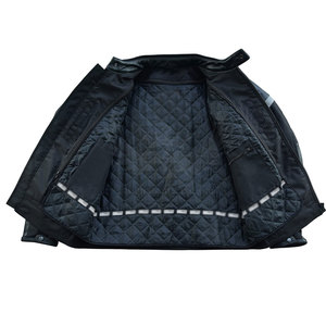 Nouvelle arrivée, tendance mode hiver, veste biker unisexe, cuir véritable lavé, fermeture éclair sur le devant, poignets et taille ajustables pour un usage quotidien - Product Image 2