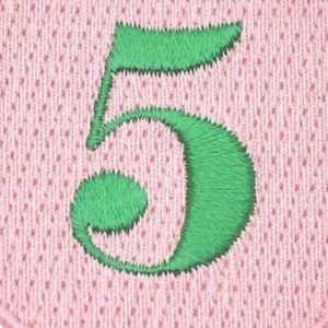 Pretty Girl Number 5 Patch Pink & Green Embroidered Number Badge <b>Iron</b> <b>On</b> Sew <b>On</b> Applique for Jackets Bags Hats DIY Clothing - Product Image 6