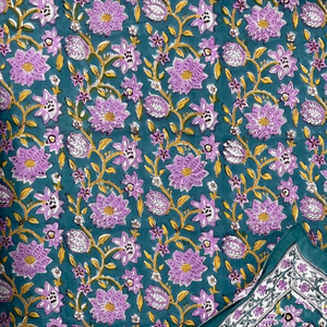 Sábanas de Matrimonio Súper Suaves, Duraderas, Ecológicas, Agradables al Tacto, con Estampado Floral Jaipuri, Hechas a Mano en India, 100% Algodón Premium, 200 Hilos - Product Image 2