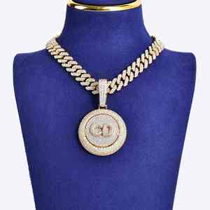Iced Out custom Pendant 18K Gold Plated Alloy Rhinestone Themed Charm Men's Hiphop Style - Product Image 3