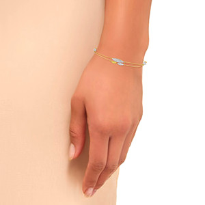 Elegant 18K Yellow Gold Diamond Leaf Adjustable Bracelet | Pavé Diamond Nature-Inspired Slider Bracelet | Luxury Women's Fine Je - Product Image 3