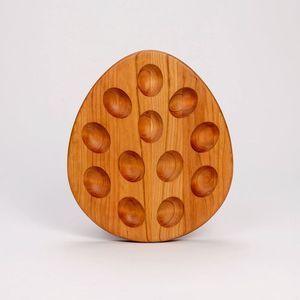 Porta Huevos de Madera Pulida, Adecuado para Almacenamiento, Exhibición y Organización de Cocina - Product Image 4
