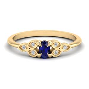 Anillos de compromiso REYES con zafiro azul de corte ovalado de 0.21 quilates, anillos de promesa de boda de plata de ley 925 con moissanita para mujer - Product Image 6