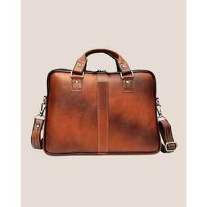 Polish Leather Laptop Messenger <b>Bag</b> 100% Real Cow Leather Luxury Crossbody Waterproof Custom Logo Print - Product Image 6