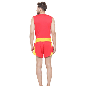 Men Boxing Training Suit Red <b>Yellow</b> Shorts and <b>Tank</b> <b>Top</b> Breathable Fight Wear Competition Sportswear Adult Size Boxing Uniform - Product Image 2