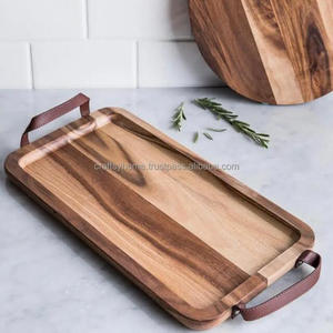 HANDCRAFTED ECO FRIENDLY ACACIA WOOD SERVING <b>TRAY</b> FOR DINNER SERVING <b>TRAY</b> DESSERT <b>TRAY</b> PERSONALIZED BY CRAFTSY HOME - Product Image 3