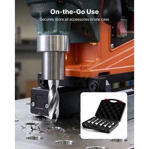 Kit de 6 fraises annulaires HSS avec queue Weldon, pour perceuse magnétique, profondeur de coupe 2 po, diamètre de coupe 1/4 po et 9/16 po - Product Image 5