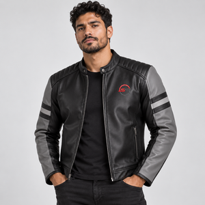 Chaqueta de Moto de Cuero Sintético Resistente con Ajuste Cómodo, Acabado Suave, Diseño Resistente al Viento y Cierre Completo con Cremallera para Motociclismo - Product Image 4