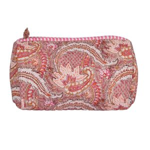 Sac bandoulière isotherme en coton imprimé à la main style anglais de Jaipur, avec fermeture éclair et motif floral - Product Image 2