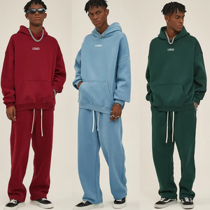 Customized LOW MOQ Men's <b>Matching</b> <b>Set</b> Pullover Oversized Hoodie <b>Jogger</b> Pants <b>Set</b> Blank 2 Piece Jogging <b>Set</b> Suits Tracksuit - Product Image 4