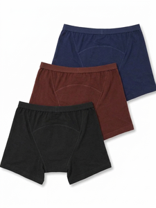 Unipads Pantalons menstruels en coton sans ailettes, design boxer classique, marron foncé, bleu marine, noir, modèle UNI - Product Image 5