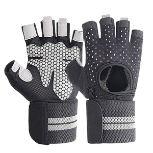 Half Finger Gym Gloves Mesh Breathable Non-Slip Adjustable Wrist <b>Strap</b> for Weight Lifting Fitness Unisex - Product Image 1