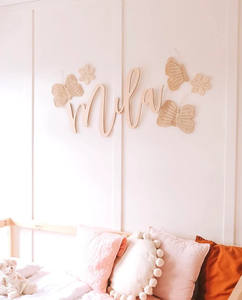 El diseño más hermoso: mariposas tejidas con ratán natural, decoración de pared para habitaciones infantiles. - Product Image 4