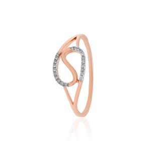 Elegante Anillo de Oro Rosa con Diamante Natural de 0.07 Quilates, Corte Brillante Redondo, Color HI, Claridad VSSI, para un Estilo Sofisticado Diario - Product Image 3