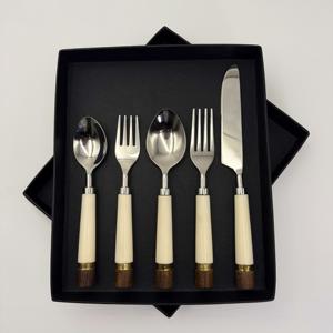 Cubiertos de Acero Inoxidable al por Mayor con Mango de Madera y Resina para Hogar, Hotel, Restaurante y Regalo de Boda - Product Image 2