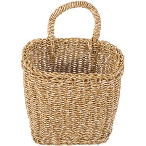 Cesta Colgante de Mimbre Rústica Vintage de Primera Calidad, Estilo Bohemio Contemporáneo, Hecha a Mano, Decorativa, para Flores, Decoración de Pared para Bodas - Product Image 1