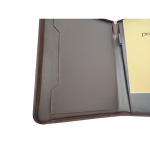 Professional Custom Logo Business Portfolio File Folder Durable Soft Genuine Leather <b>Document</b> <b>Holder</b> Large Capacity Portable - Product Image 5