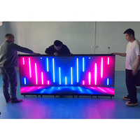Cabina de DJ Plegable con Pantalla LED de 8 Puntos, Consola Móvil Plegable para DJ con Pantalla LED