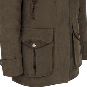 Veste à capuche unisexe Shero en néoprène vert olive, résistante à l'eau, pour l'hiver et les activités de plein air, avec fermeture à boutons et poches - Product Image 5