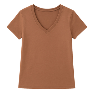 Camiseta de Algodón de Lujo para Mujer, Transpirable, Ultrasuave, Informal, para Uso Diario, Holgada, Disponible en Colores Clásicos, Cuello en V Profundo - Product Image 4
