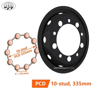 22.5X9/22.5X8.25 Enjoliveur de roue en acier inoxydable noir - Product Image 3