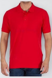 Polo Rojo de Manga Corta para Hombre, 100% Algodón, Transpirable, Tejido de Punto, Color Sólido - Product Image 2
