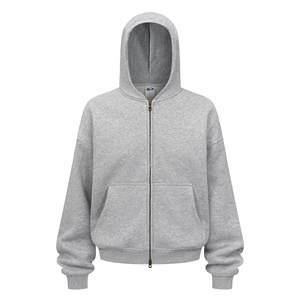 New Arrivals Winter <b>Mens</b> Unisex Loose Solid Fleece Zipper-Up Hoodie Boxy <b>Crop</b> <b>Top</b> Plain Design Wholesale Cotton-Polyester - Product Image 3