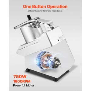Robot da Cucina con 6 Lame in Acciaio Inox, Tritatutto per Verdure, 2 Fori di Alimentazione, Funzione di Macinazione Rimovibile, Materiale per Alimenti - Product Image 5