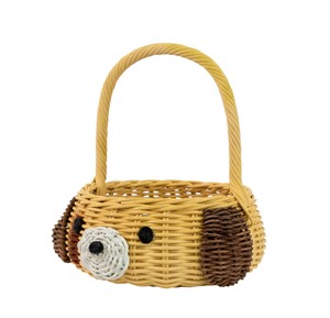 Cute Animal Shaped Rattan Storage <b>Basket</b> Bear Design Natural <b>Wicker</b> With <b>Handle</b> For Children's Toy Storage - Product Image 4