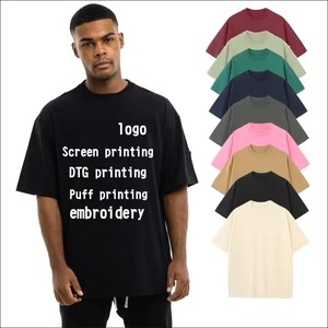 T-shirt Homme Oversize Tendance 2026 en Coton Lourd 300g avec Logo Personnalisé et Épaules Tombantes - Product Image 1