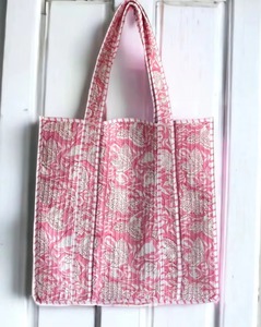 Handmade Quilted Cotton Floral Tote <b>Bag</b> for Women Large Capacity <b>Boho</b> Shopping Shoulder <b>Bag</b> - Product Image 2