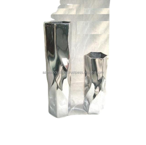 Handmade Cast Aluminium <b>Flower</b> Vase Mat Finish with <b>Mirror</b> Polish for Home Decor Weddings Home Decoration by Azora Industries - Product Image 3